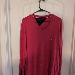 Tommy Hilfiger Red Cotton Blend Sweater